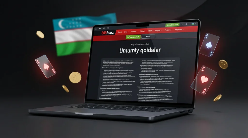 888Starz O‘zbekiston platformasining umumiy foydalanish qoidalari